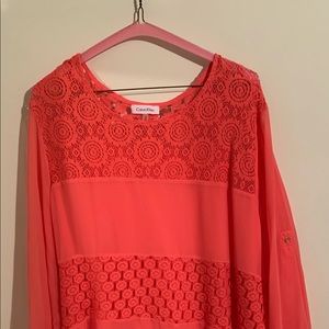 Calvin Klein Peach Blouse 1X